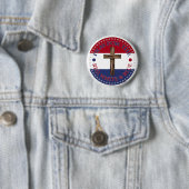 Beten Sie für Rot, Weiß und Blau mit Kreuz Button (Beispiel)