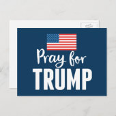 Beten Sie für Trump - 2020 mit amerikanischer Flag Postkarte (Vorne/Hinten)
