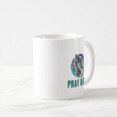 Beten Sie hartes Praying-Handdesign Kaffeetasse (VorderseiteRechts)