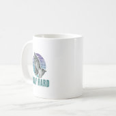 Beten Sie hartes Praying-Handdesign Kaffeetasse (Vorderseite Links)