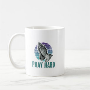 Beten Sie hartes Praying-Handdesign Kaffeetasse