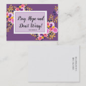 Beten Sie, hoffen Sie, sorgen Sie sich nicht Visitenkarte (Vorne/Hinten)