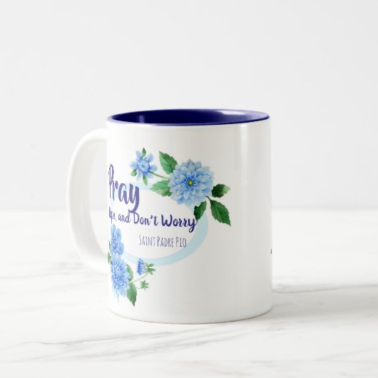 BETEN Sie HOFFNUNG sich SORGEN NICHT Blumen St. Zweifarbige Tasse (Vorderseite Links)