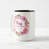 BETEN Sie HOFFNUNG sich SORGEN NICHT Blumen St. Zweifarbige Tasse (Vorderseite Links)