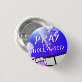 Beten Sie Hollywood in Sky Lila Button (Vorne & Hinten)