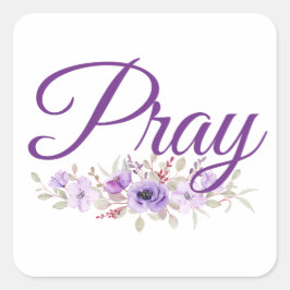 Beten Sie inspirierende Blume Quadratischer Aufkleber