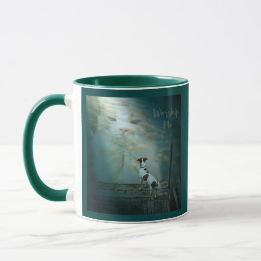 Beten Sie mich - Katzen-Überlegenheits-Tasse an Tasse (Links)