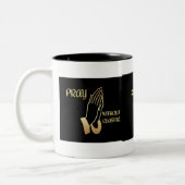 Beten Sie, ohne aufzuhören Zweifarbige Tasse (Links)
