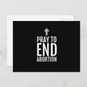 Beten Sie, um Abortion T - Shirt Pro Life Christli Postkarte (Vorne/Hinten)
