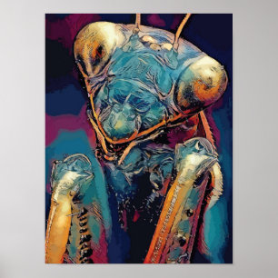 Beten von Mantis mantisinsekten AugenMantis Orchid Poster