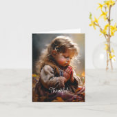 Beten von unbeschriebenem Erntedank Karte (Gelbe Blume)