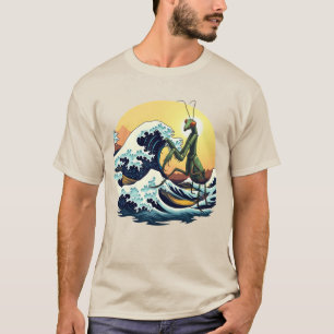Betende Gottesanbeterin trifft auf Die Große Welle T-Shirt