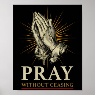 Betende Hände Jesus Kreuz Rosenkranz Glaube Hingab Poster
