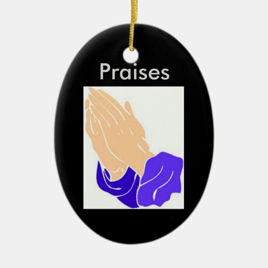 Betende Hände, Lobverzierung Keramik Ornament (Vorne)