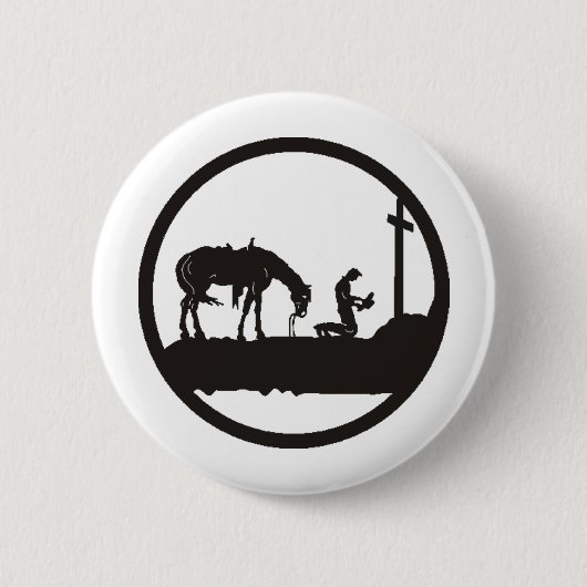 betender Cowboy Button (Vorderseite)