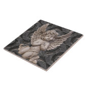 Betender Engel-Engel auf verziertem Fliese (Seite)