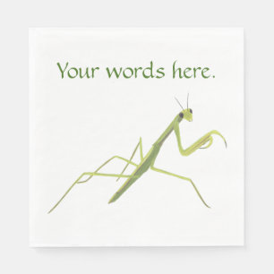Betender Mantis, der hier Ihre Wort-Servietten Serviette