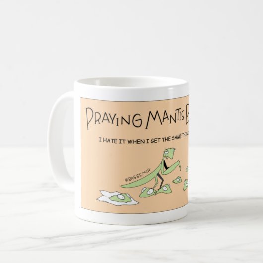Betender Mantis erhält gebohrt Kaffeetasse (Vorderseite Links)