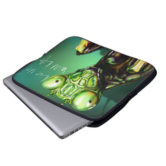 Betender Mantis - leben das wilde Leben/der Laptop Laptopschutzhülle (Vorne Knopf)