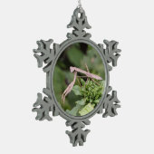 Betender Mantis Schneeflocken Zinn-Ornament (Links)