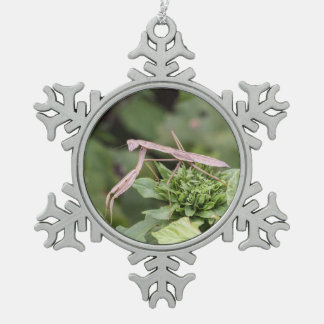 Betender Mantis Schneeflocken Zinn-Ornament
