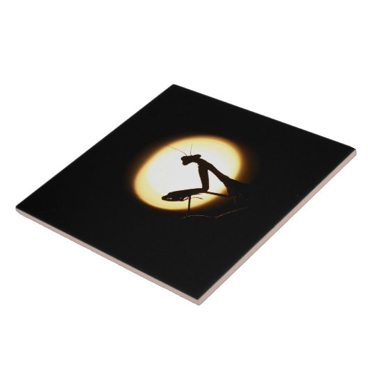 Betender Mantis-Silhouette Fliese (Seite)