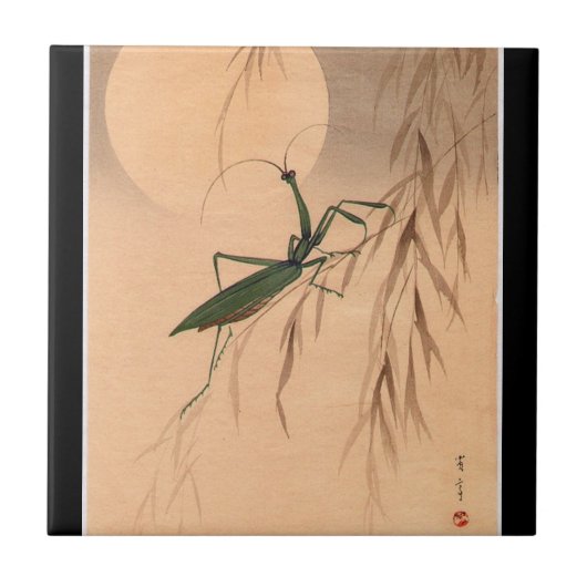 Betender Mantis und die Mond-japanischen Kunst C. Fliese (Vorderseite)