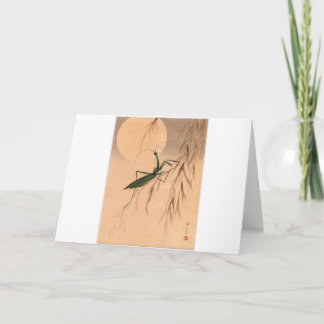 Betender Mantis und die Mond-japanischen Kunst C. Karte