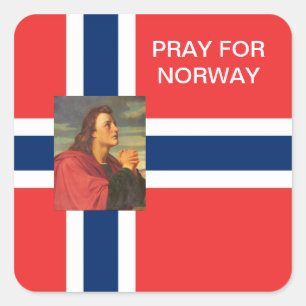 BETET FÜR NORWEGEN QUADRATISCHER AUFKLEBER