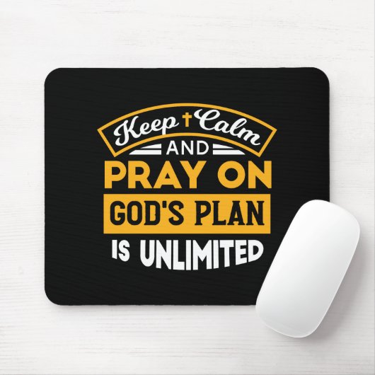Betet und vertraue Gottes unbegrenzten Plan auf de Mousepad (Mit Mouse)