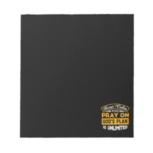 Betet und vertraue Gottes unbegrenzten Plan auf de Notizblock