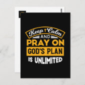 Betet und vertraue Gottes unbegrenzten Plan auf de Postkarte (Vorne/Hinten)