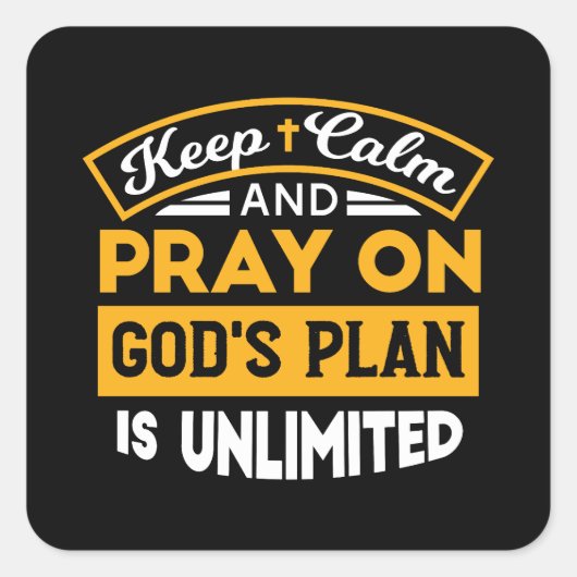 Betet und vertraue Gottes unbegrenzten Plan auf de Quadratischer Aufkleber (Vorderseite)