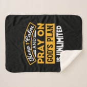 Betet und vertraue Gottes unbegrenzten Plan auf de Sherpadecke (Vorderseite (Horizontal))