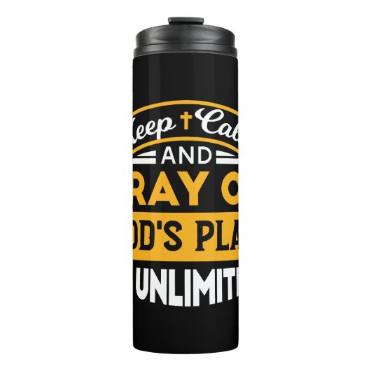 Betet und vertraue Gottes unbegrenzten Plan auf de Thermosbecher (Vorderseite)