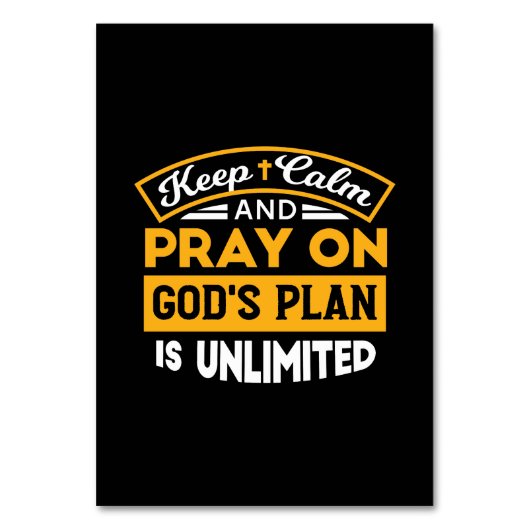 Betet und vertraue Gottes unbegrenzten Plan auf de Tischnummer (Vorderseite)