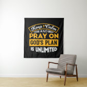 Betet und vertraue Gottes unbegrenzten Plan auf de Wandteppich (Beispiel)