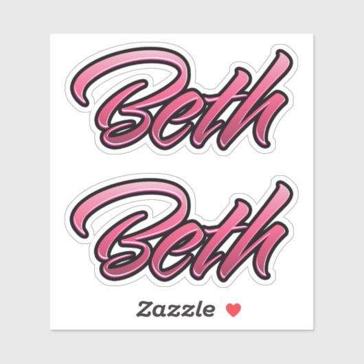 Beth faded pink Aufkleber Sticker Stickerset (Blatt)