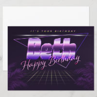 Beth Name Vorname lila retro Karte Geburtstag