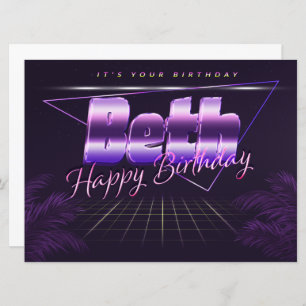 Beth Name Vorname lila retro Karte Geburtstag