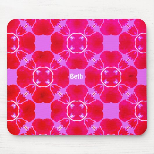BETH ~ Retro Fraktal Pattern ~ Personalisiert ~ Mousepad (Vorne)