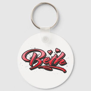 Beth Rotes Herz Graffiti Vollstrecker Schlüsselanhänger