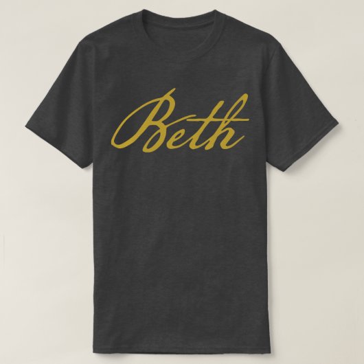 Beth Typografie Gold Script T-Shirt (Design vorne)