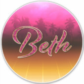 Beth Vorname Name golden pink Aufkleber Sticker (Vorderseite)