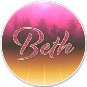 Beth Vorname Name golden pink Aufkleber Sticker