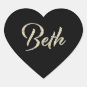 Beth white gold Handwriting Aufkleber Herz (Vorderseite)