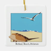 Bethany Beach, DE Horseshoe Crab Sea Gull Beach Keramikornament (Vorderseite)