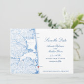Bethany Beach Delaware Karte Elegant Blue Wedding (Stehend Vorderseite)
