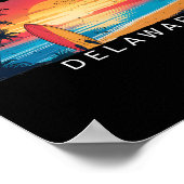 Bethany Beach Delaware Männer Frauen Surfen  Poster (Ecke)