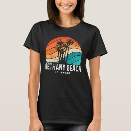 Bethany Beach Delaware Palm Tree Beach Souvenir T-Shirt (Vorderseite)